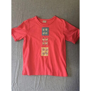 Womens Koret Francisca Petites Shirt Patchwork Flowers Pink Yellow Trendy